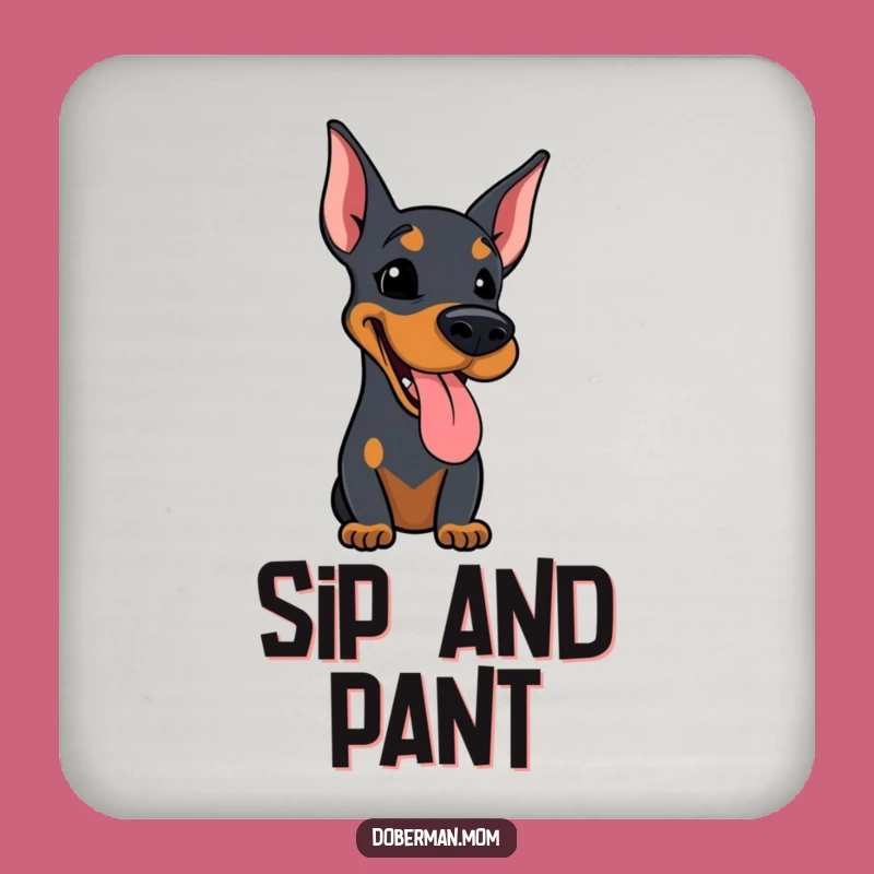 Funny Happy Doberman Coaster A Hilarious Protector for Surfaces