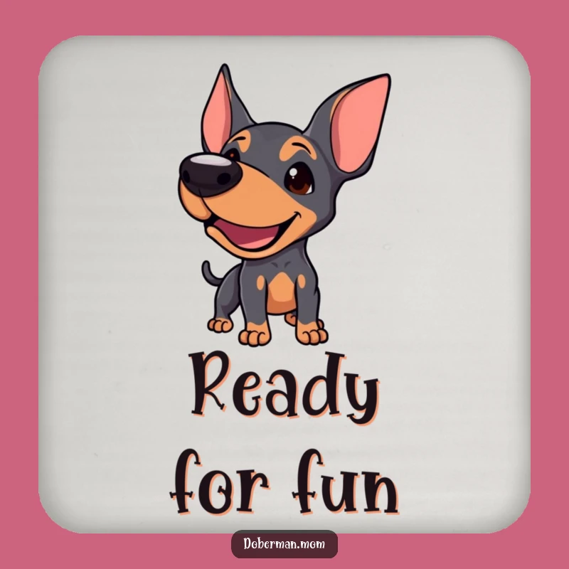 Funny Doberman Coasters: Playful Bark Protection, Set of Interactive Dog Gifts