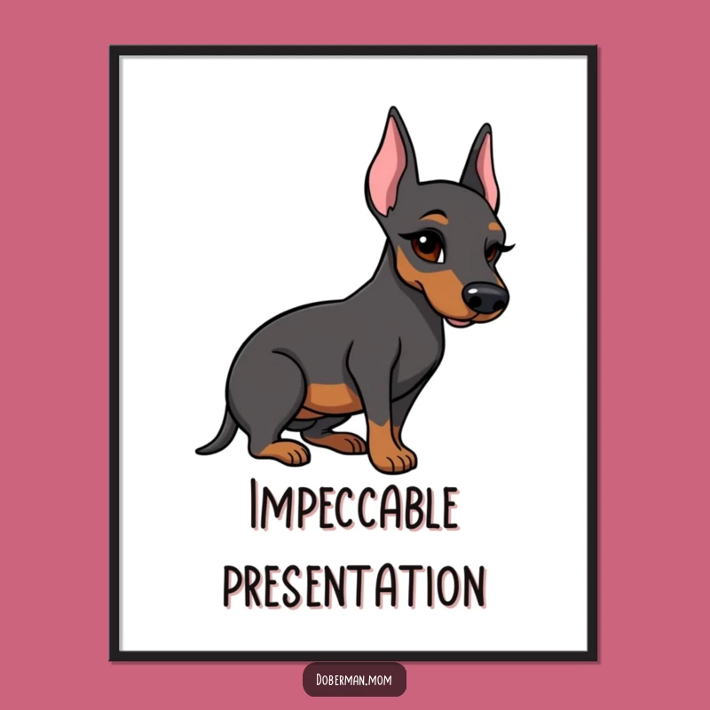 Funny Doberman Boot Poster: Winking Dog Art, Polished Boot Decor Gift