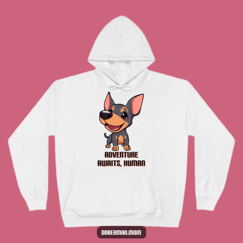 Funny Doberman Hoodie: Cozy Playtime Pal, Warm and Inviting Funny Gift