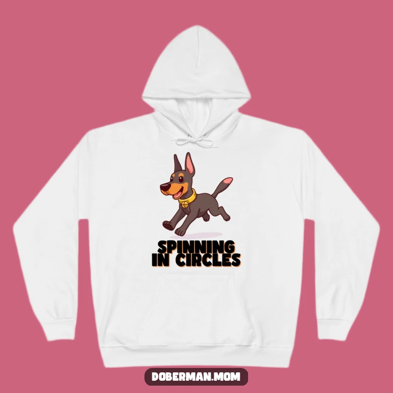 Cozy Funny Doberman Bell Chaser Hoodie - Playful Dog Sweatshirt Gift