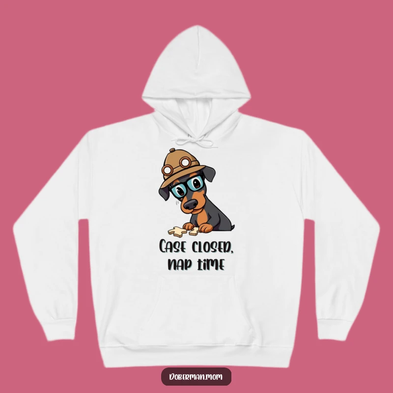 Cozy Funny Doberman Detective Hoodie: Warm Up with a Crime-Solving Canine, Perfect Funny Gift