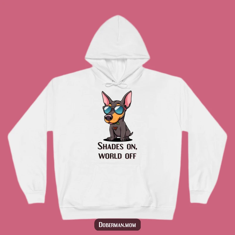 Cozy Funny Doberman Sunglasses Hoodie: Warm & Cool Dog Style, Perfect Gift