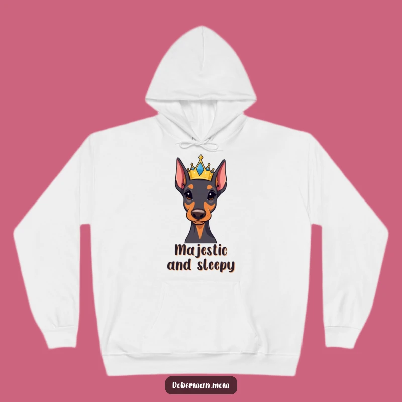 Cozy Funny Regal Doberman Crown Hoodie - Majestic Warmth