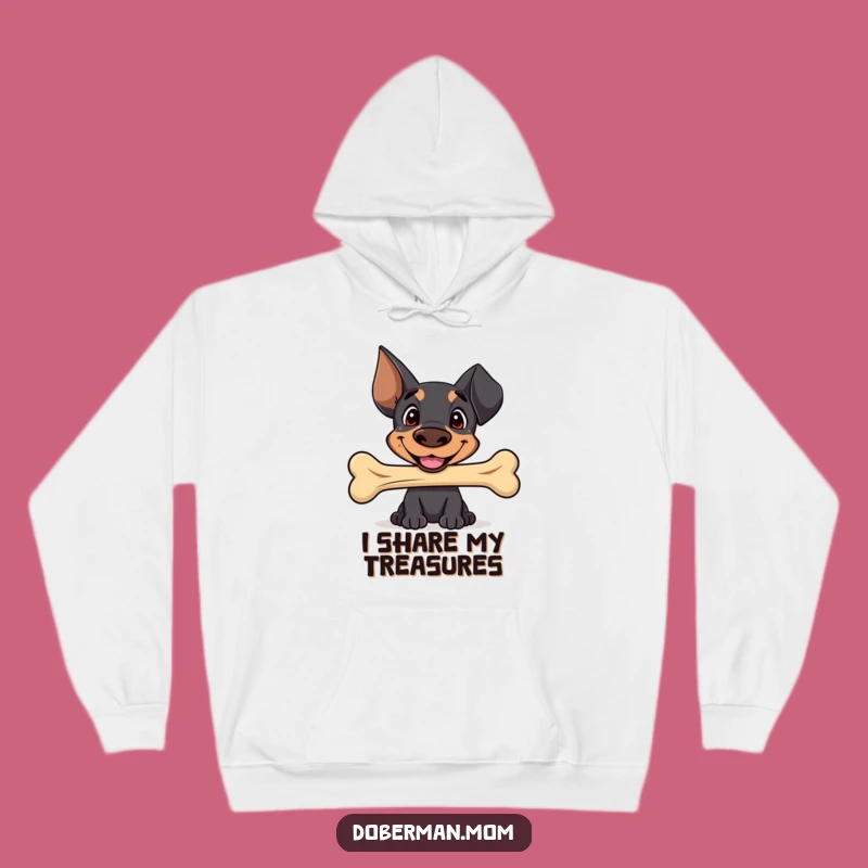 Cozy Funny Sweet Doberman Bone Hoodie - Adorable Warmth