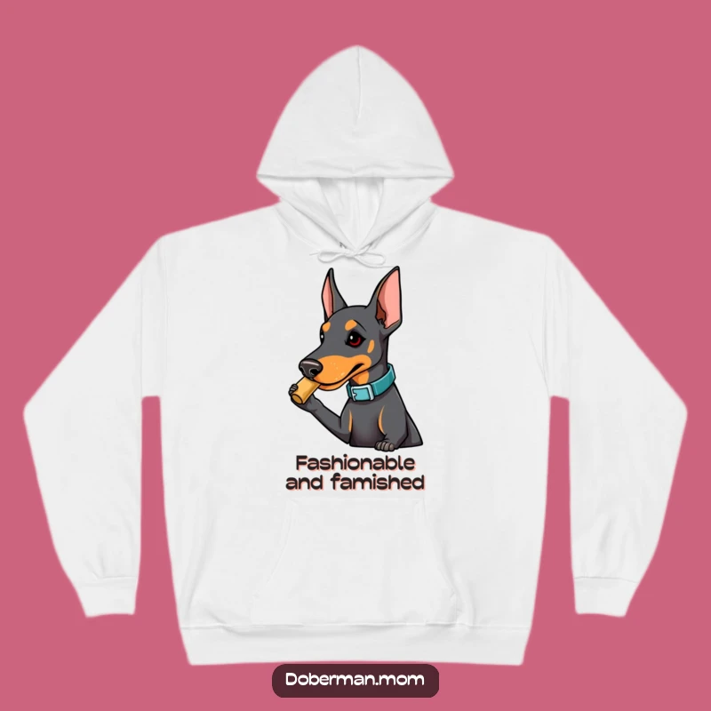 Funny Doberman Treat Hoodie: Cozy Fashionable Dog Nudging for Comfort