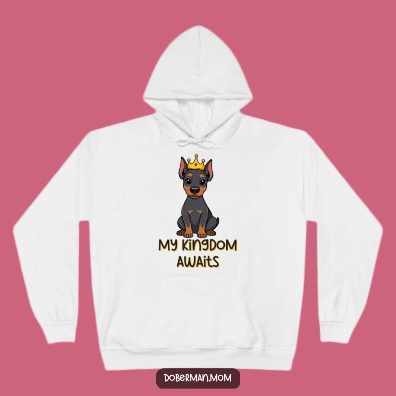 Funny Crowned Doberman Hoodie - Cozy Attentive Royal Pup Funny Gift