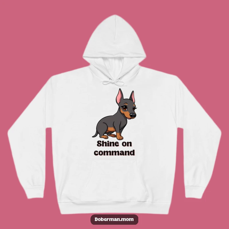 Funny Doberman Boot Hoodie: Winking Dog, Polished Boot Comfort, Cozy Gift