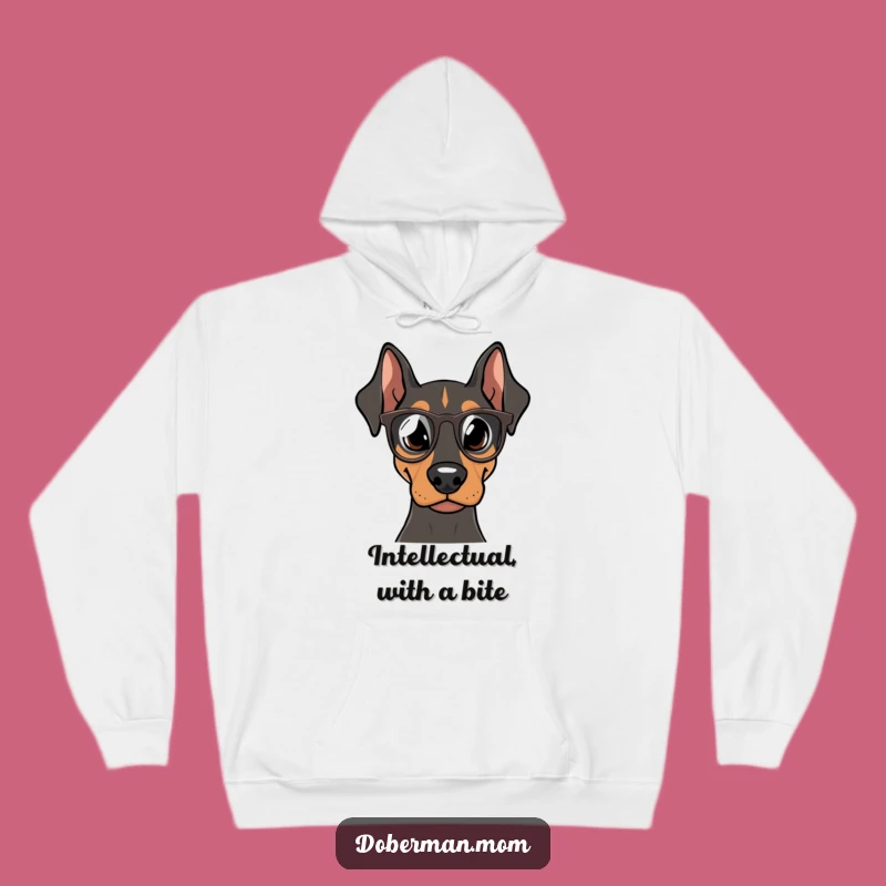 Funny Doberman Scholar Hoodie: Cozy & Clever Dog Gift for Winter