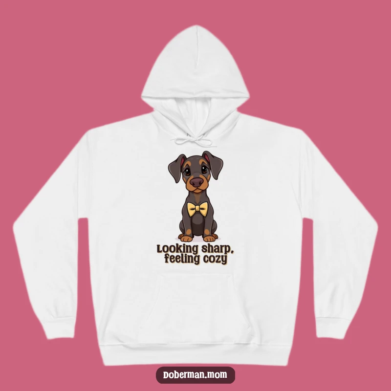 Cozy Funny Doberman Dapper Hoodie - Elegant Dog Sweatshirt Gift