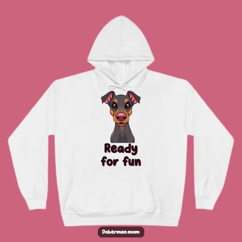 Playful Doberman Hoodie: Cozy Comfort with a Funny Wiggly Nose