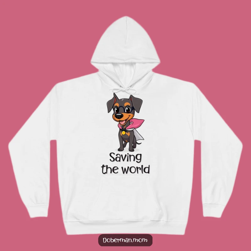 Funny Superhero Doberman Hoodie: Cozy Up with Your Heroic Dog Companion