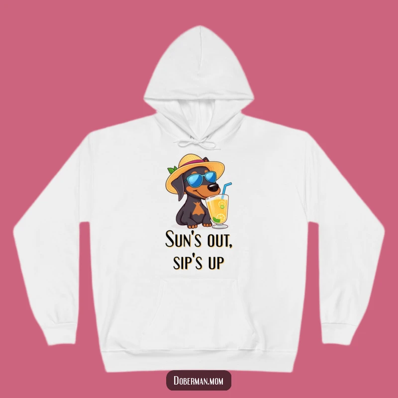 Cozy Funny Doberman Sun Hat Hoodie: Warm and Hilarious Summer Gift