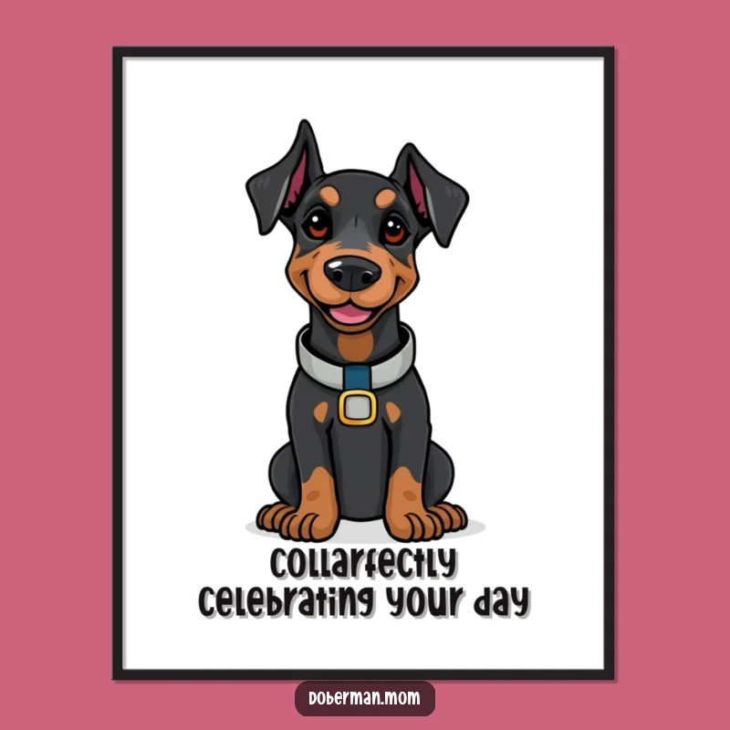 Free Printable Wall Art: Confident Doberman Smile Art for Serene Decor