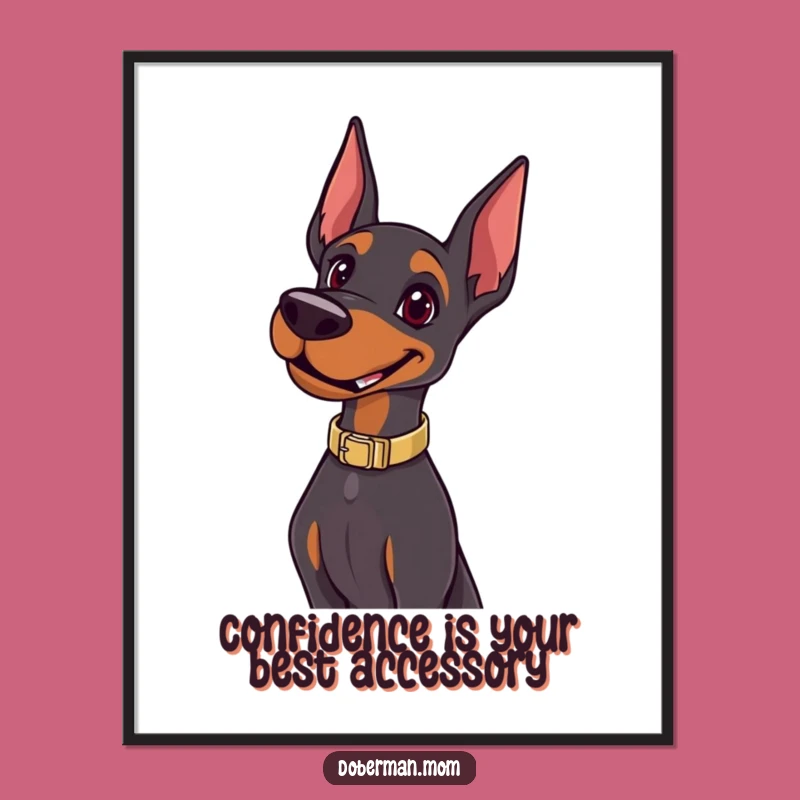 Free Printable Wall Art: Happy Doberman Pose Funny Dog Decor Downloadable Art