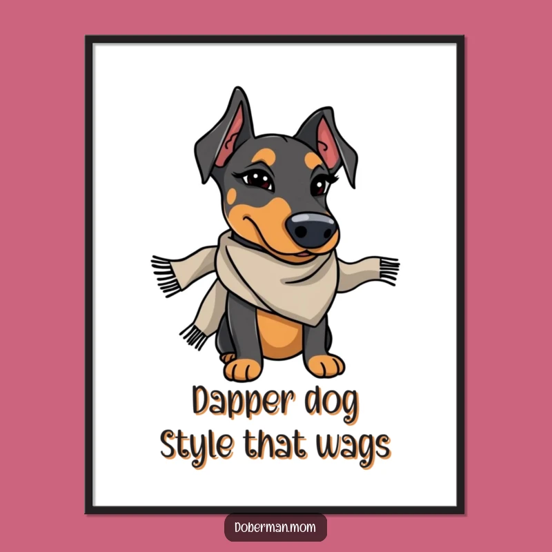 Funny Free Printable Wall Art: Winking Doberman Stylish Decor