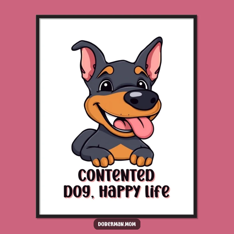 Free Printable Doberman Wall Art: Happy Dog, Funny Downloadable Decor for Dog Enthusiasts