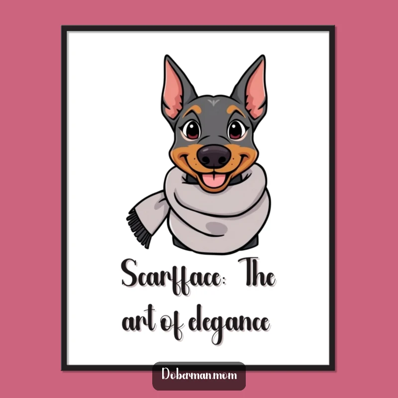 Free Printable Elegant Doberman Wall Art: Sophisticated Doggy Decor Downloadable Gift