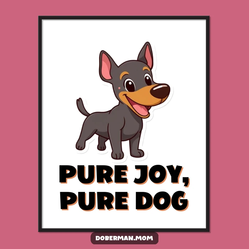 Free Printable Wall Art: Happy Doberman's Joyful Bark for Lively Decor
