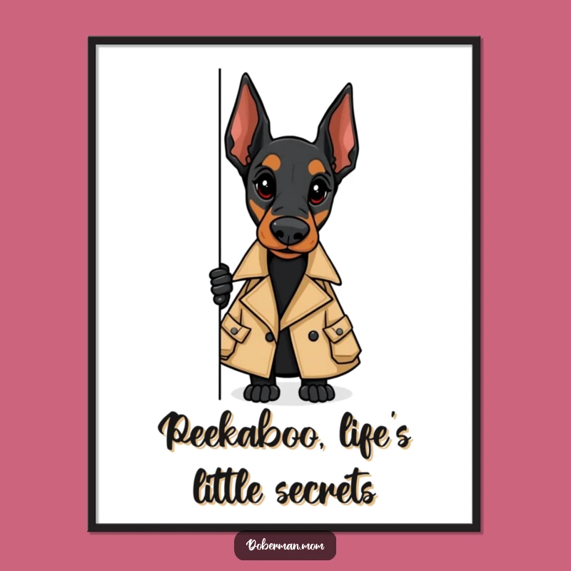 Free Printable Wall Art: Spy Doberman Trench Coat DIY Decor