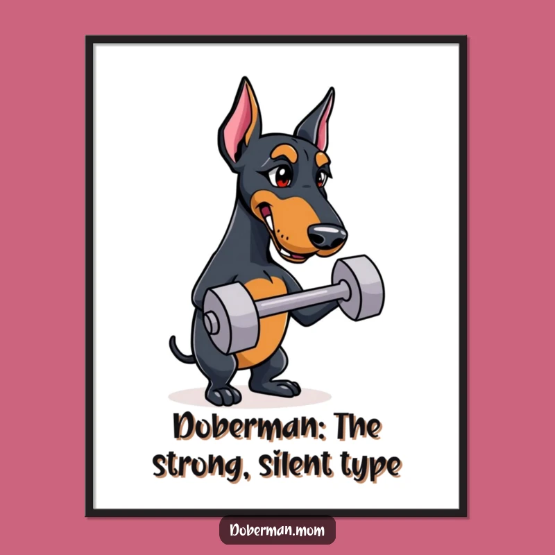 Funny Doberman Wall Art: Free Printable Downloadable Decor, Gym Dog Art for Your Wall
