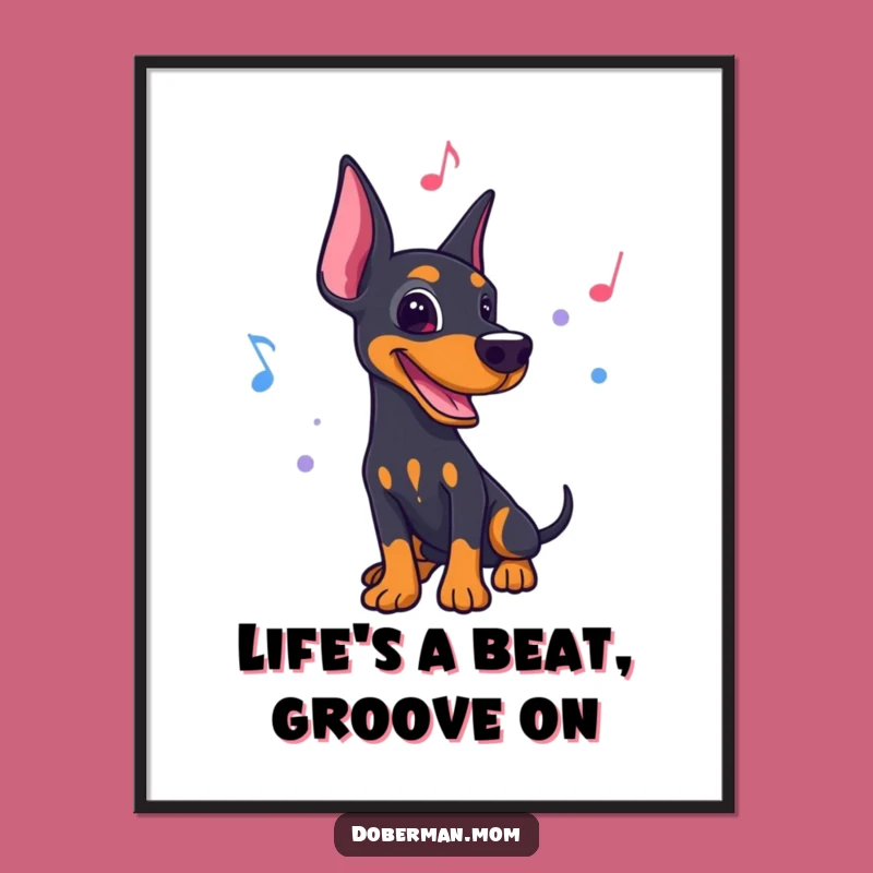 Funny Free Printable Wall Art: Doberman Musician's Rhythmic Decor - Downloadable Art