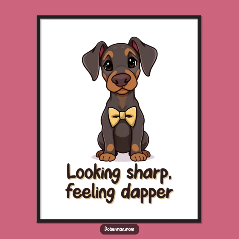 Doberman Wall Art: Free Printable Dapper Pup Downloadable Decor Gift
