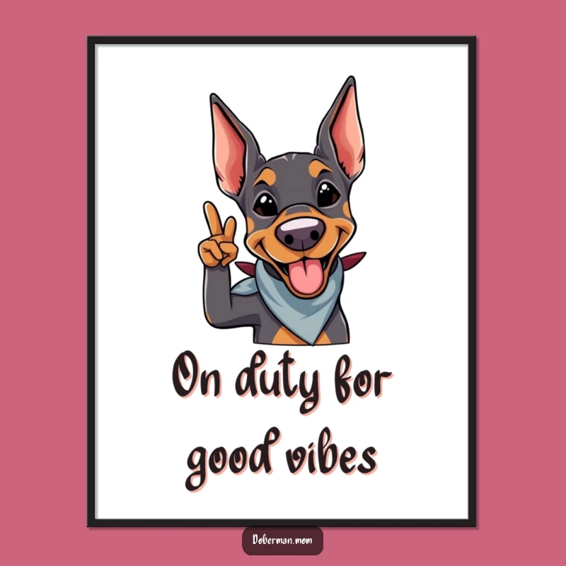 Free Printable Doberman Wall Art: Playful Salute for a Cool Decor