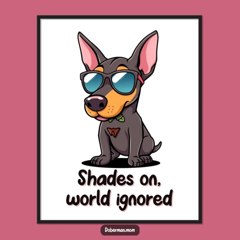 Free Printable Cool Doberman Wall Art: Sunglasses Dog Downloadable Decor