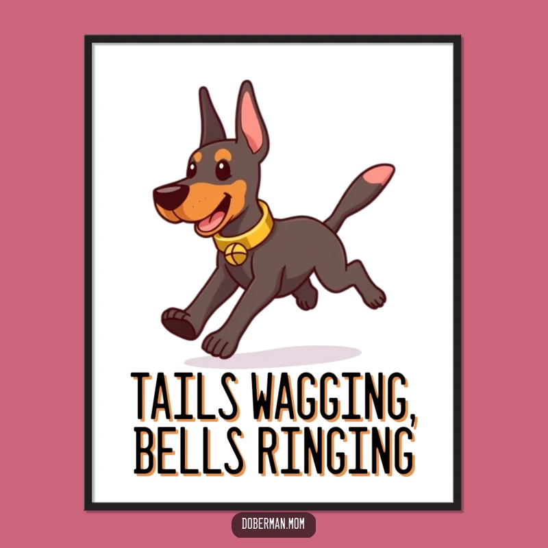 Doberman Wall Art: Free Printable Playful Pup Downloadable Decor Gift