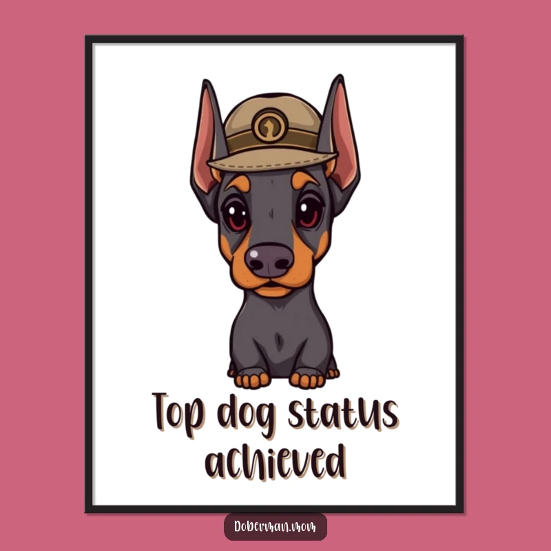 Free Printable Dapper Doberman Wall Art: Hat Dog Downloadable Decor