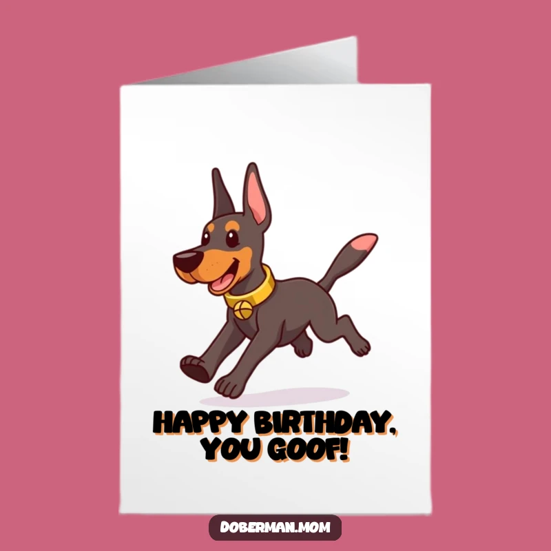 Doberman Birthday Card: Free Printable Playful Pup Downloadable Gift