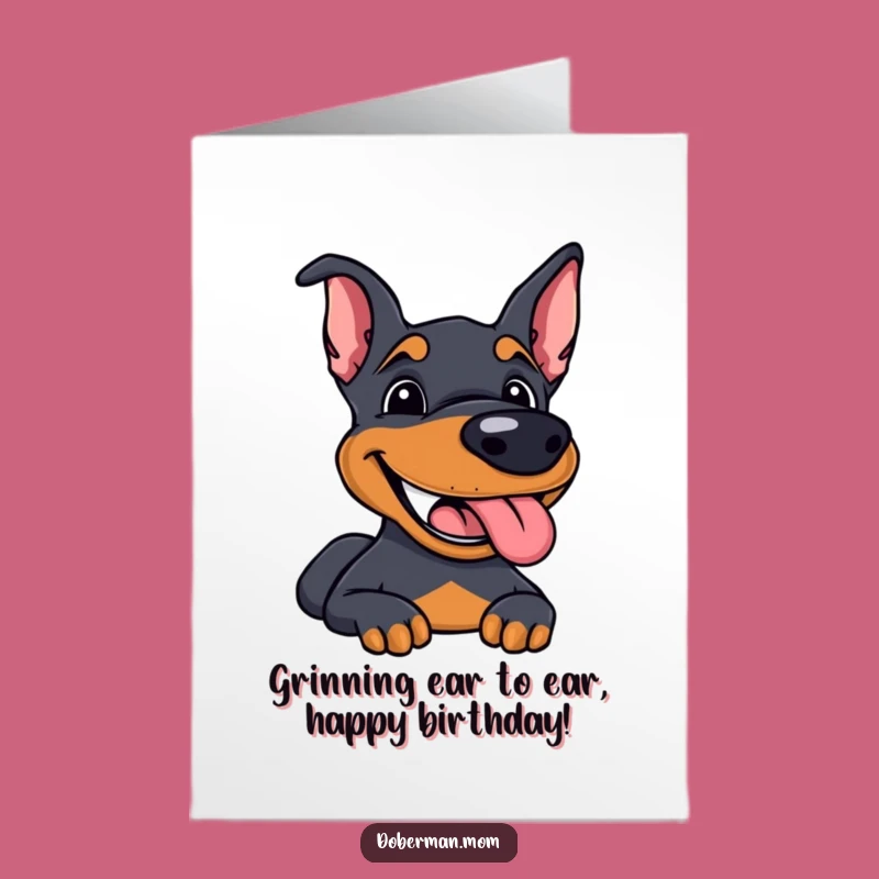 Free Printable Doberman Birthday Card: Happy Dog, Funny Downloadable Gift for Pawsome Celebrations