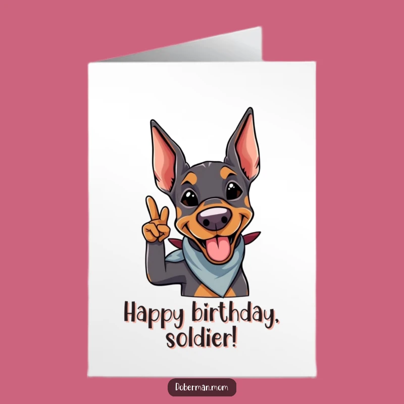 Free Printable Doberman Birthday Card: Playful Salute for a Great Year