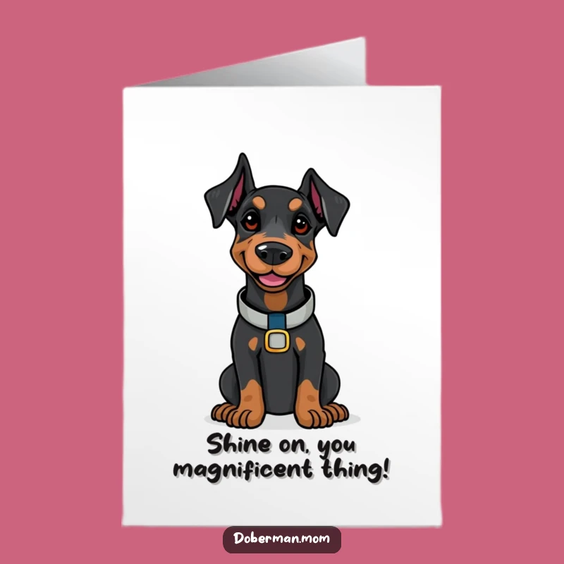 Free Printable Congrats Card: Cool Doberman's Confident Smile for Your Success