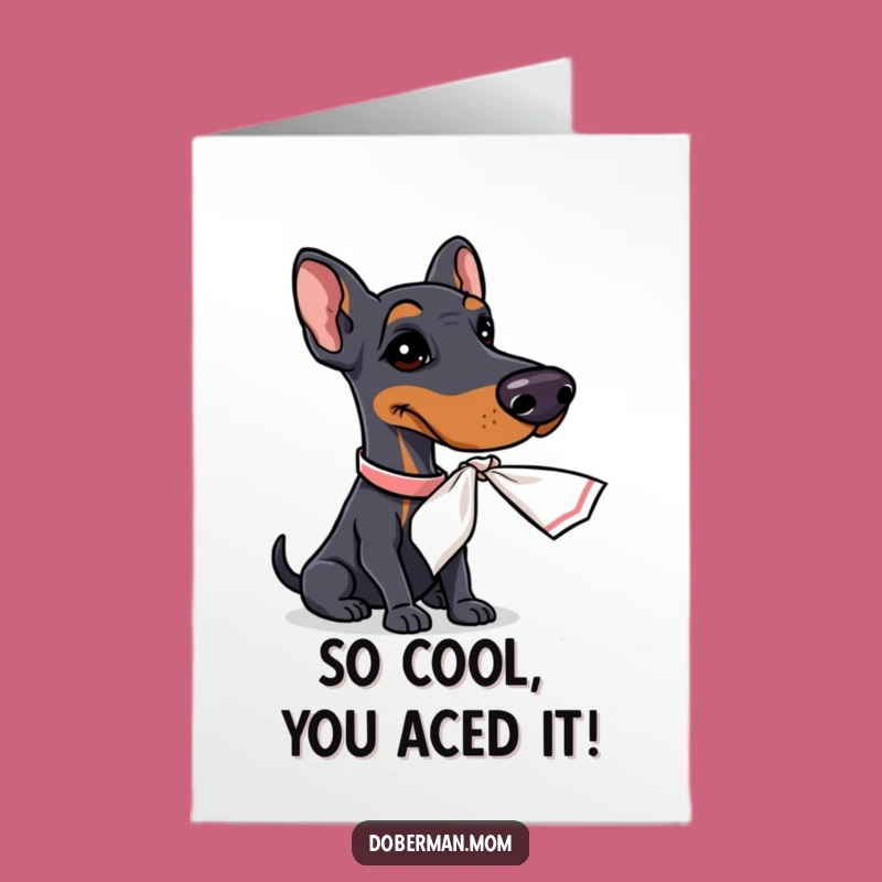 Free Printable Congrats Card: Dapper Doberman Fanning for Your Big Win