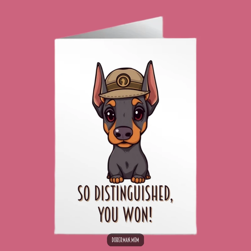 Free Printable Dapper Doberman Congrats Card: Hat Dog Downloadable Gift