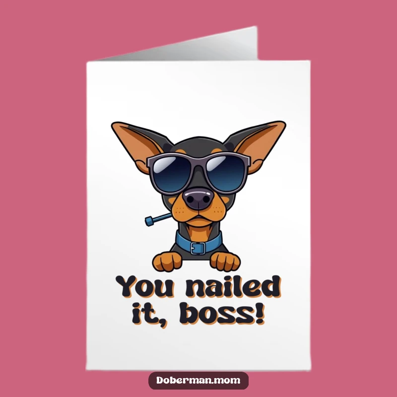 Free Printable Doberman Traffic Cop Congrats Card - Funny Downloadable Gift for Any Occasion
