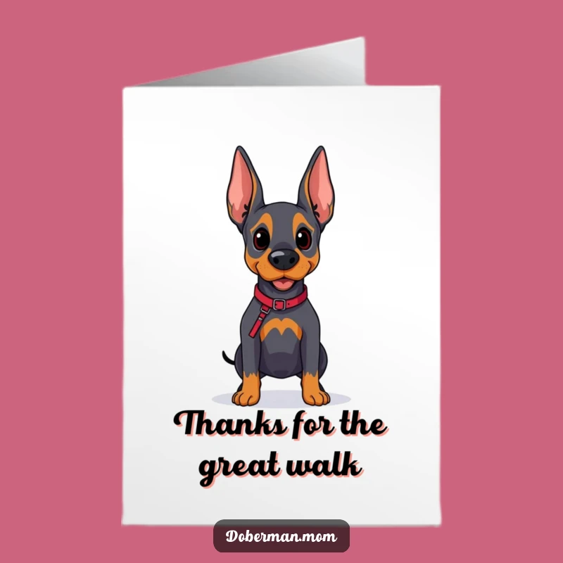 Free Printable Doberman Thank You Card: Hopeful Dog, Grateful Journey, Downloadable Gift
