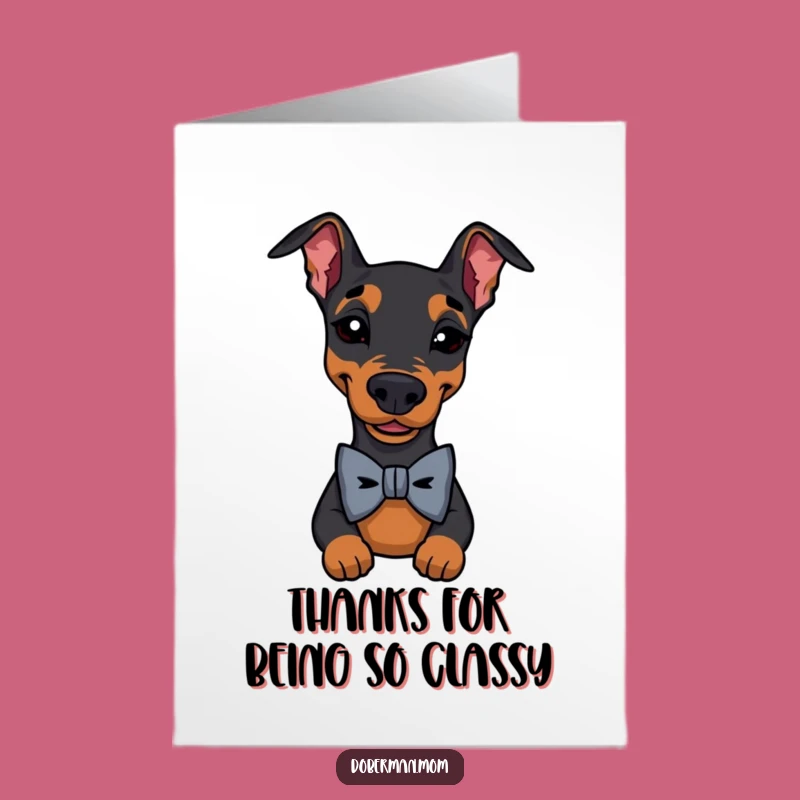 Free Printable Doberman Thank You Card: Suave Dog Wink Funny Downloadable Thanks