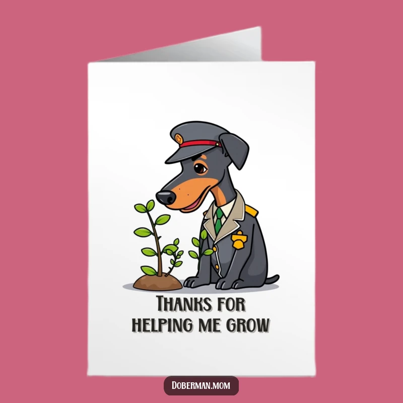 Free Printable Thank You Card: Doberman Planter for Your Kind Support