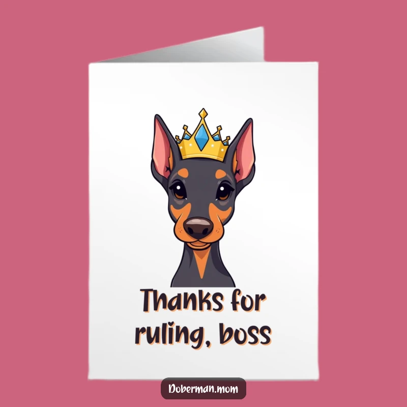 Free Printable Thank You Card: Royal Doberman Crown, Elegant Appreciation Downloadable