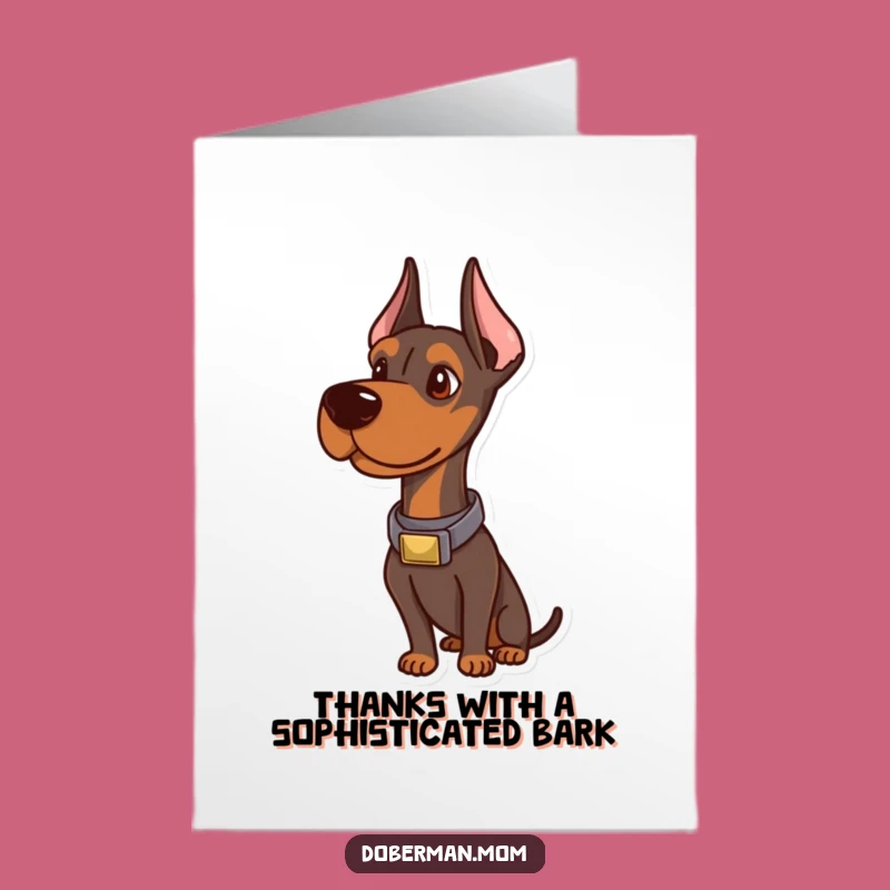 Free Printable Thank You Card: Sophisticated Doberman Expresses Gratitude with Class