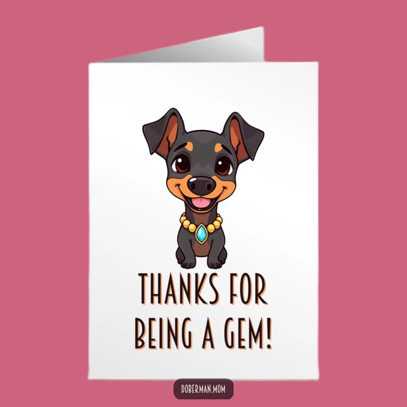 Doberman Thank You Card Free Printable: Jeweled & Grateful Downloadable Gift