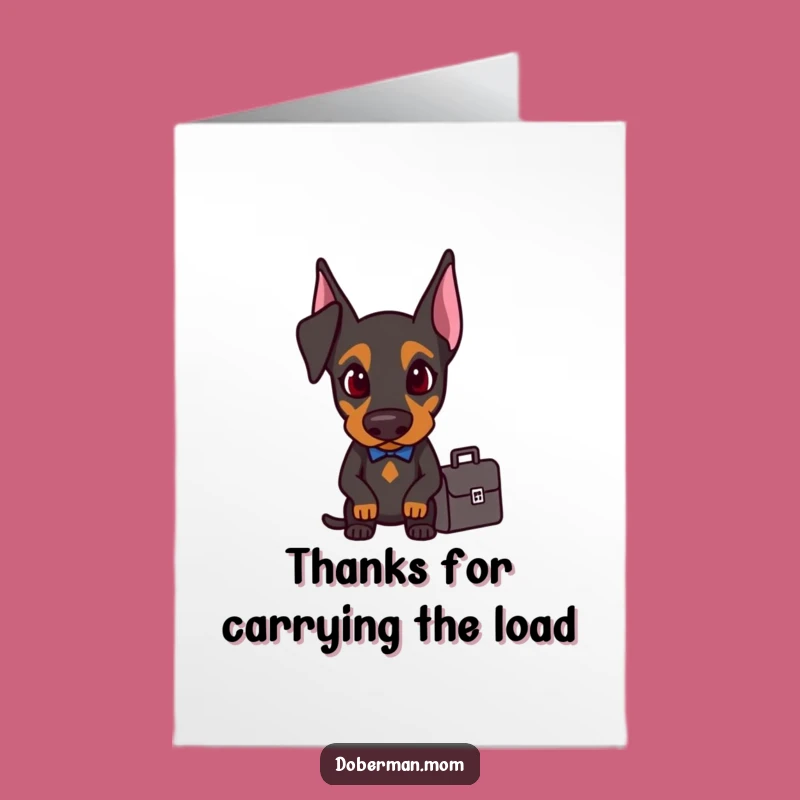 Free Printable Thank You Card: Business Doberman for Your Valuable Support