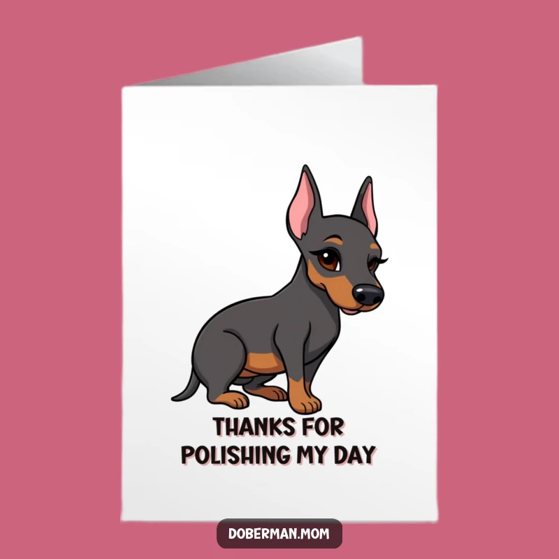 Doberman Thanks Card: Free Printable, Polished Pup Says Thanks with Style!