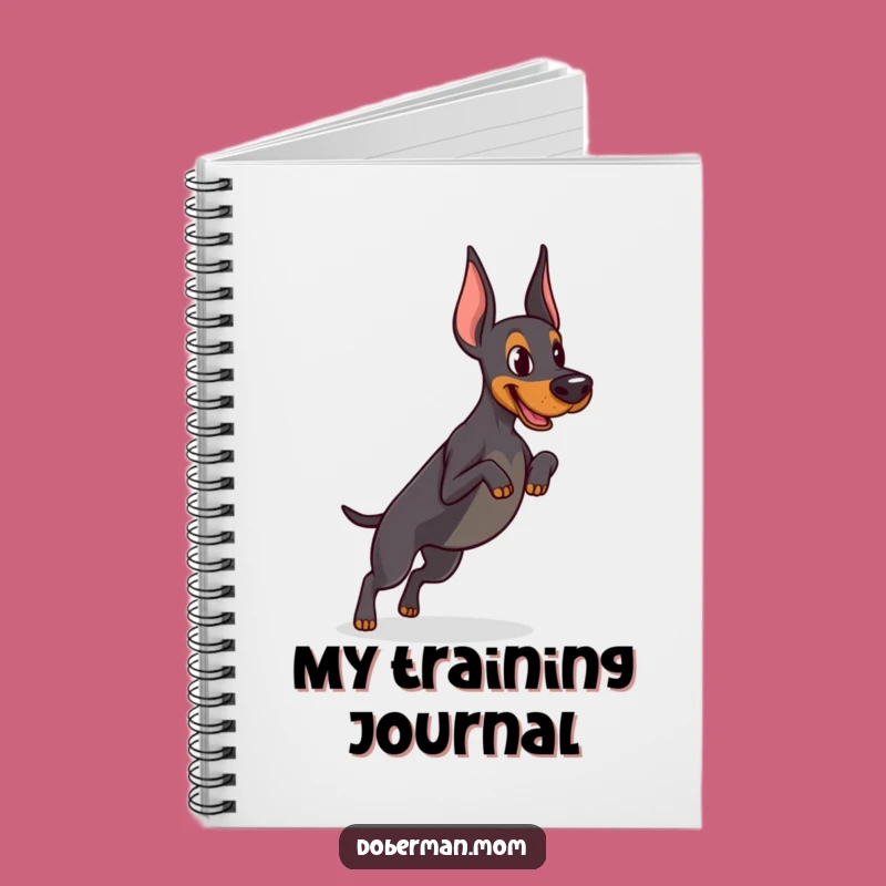 Funny Determined Doberman Jump Notebook - Athletic Journal
