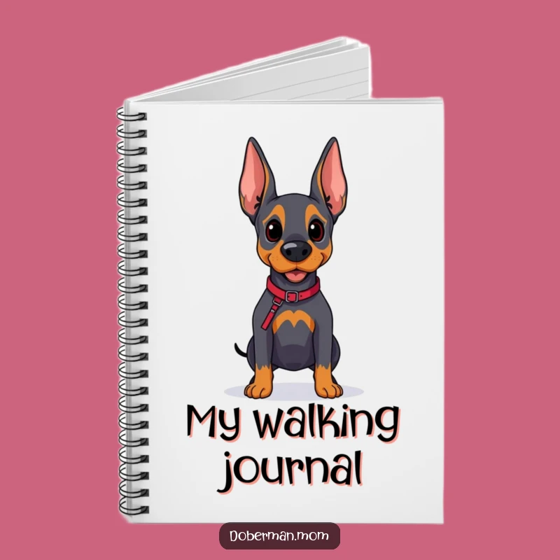 Funny Doberman Adventure Journal - Hopeful Dog Leash Notebook Gift
