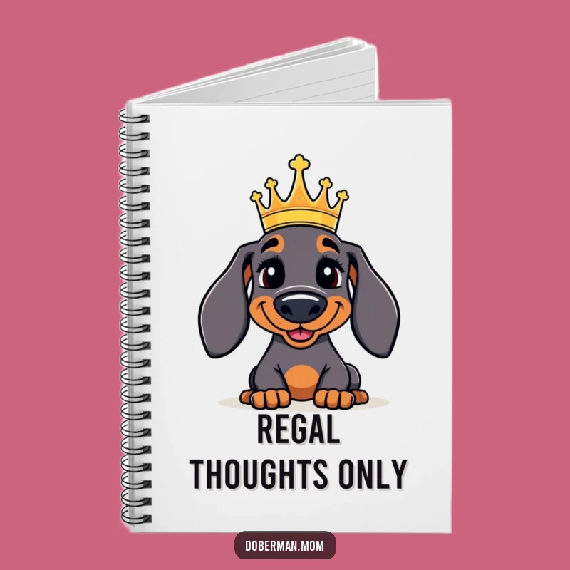 Funny Doberman Notebook: Regal Crowned Dog Journal, Humorous Gift for Dog Lovers