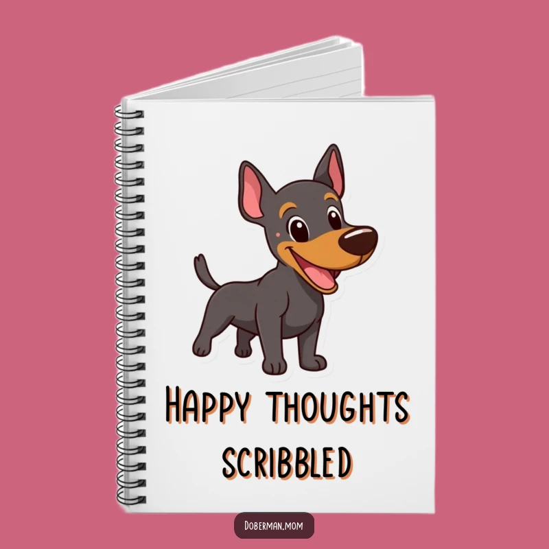Funny Happy Doberman Notebook: Playful Barking Dog's Ideas Journal